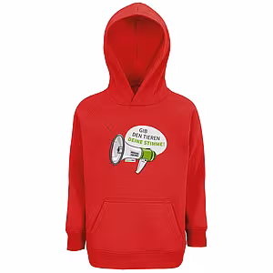 Kinder Hoodie - Motiv "Megaphon", Farbe: Rot