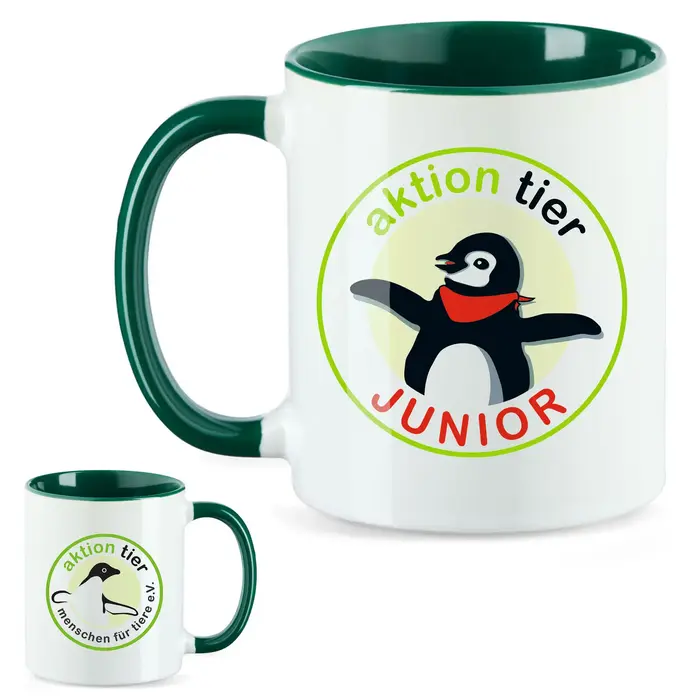 aktion tier Tasse – Motiv "Juniorclub" – Farbe: "Dunkelgrün" aktion tier Tasse – Motiv "Juniorclub" – Farbe: "Dunkelgrün"