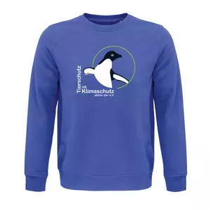Sweatshirt Rundhals – Motiv "Tierschutz ist Klimaschutz" – Farbe "Royal Blue" (241) 