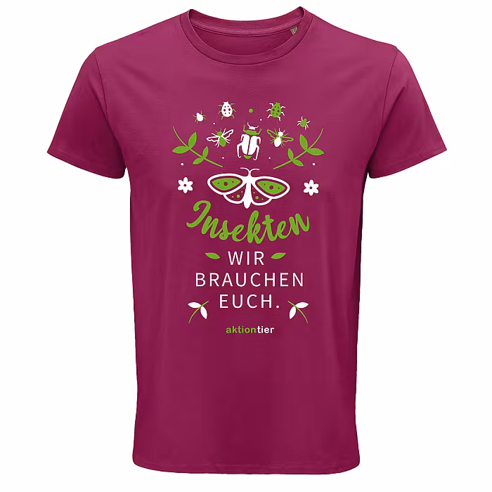 Unisex Rundhals T-Shirt – Motiv "Insekten wir brauchen euch" Schmetterling