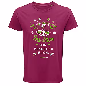 Unisex Rundhals T-Shirt – Motiv "Insekten wir brauchen euch" Schmetterling