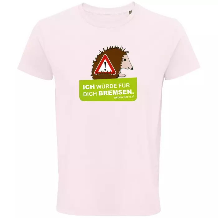 Herren Rundhals T-Shirt – Motiv "Igelschutz" – Farbe "Pale Pink" (141)