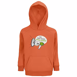 Kinder Hoodie - Motiv "Megaphon", Farbe: Orange