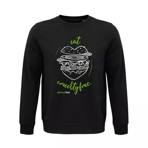 Sweatshirt Rundhals – Motiv "Eat Crueltyfree" – Farbe "Black" (312) 