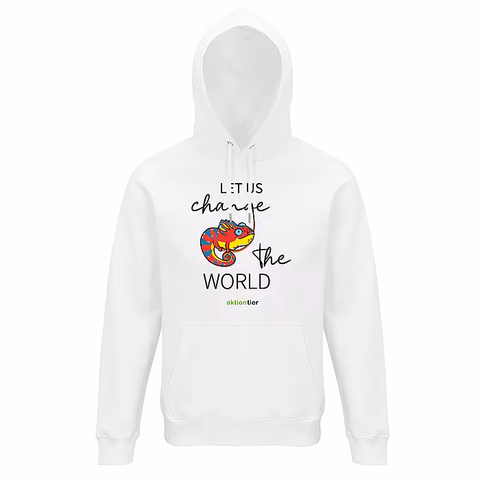 Hoodie – Motiv: "Chamäleon" - Farbe: Weiß
