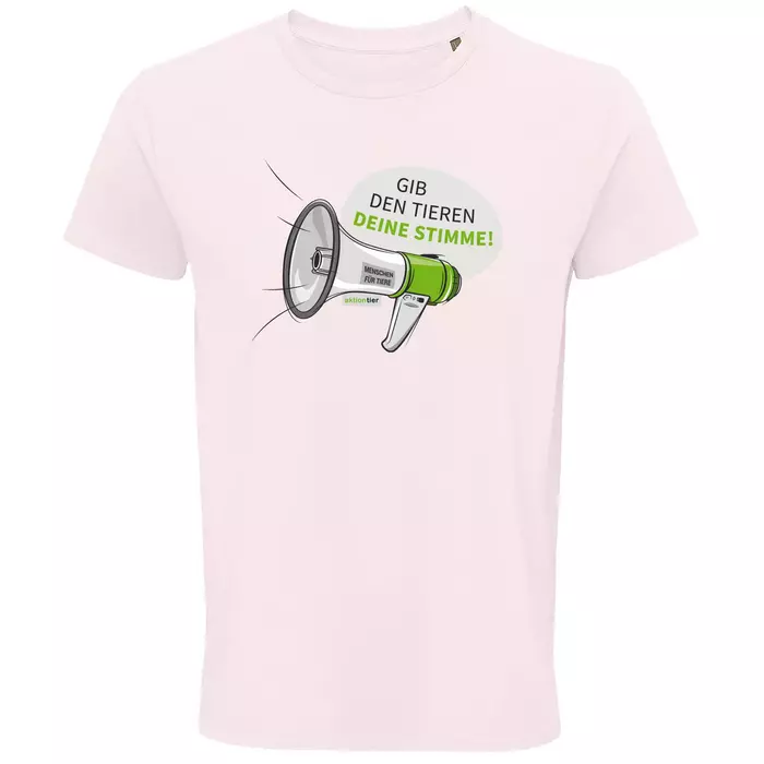 Herren Rundhals T-Shirt – Motiv "Megaphon" – Farbe "Pale Pink" (141)
