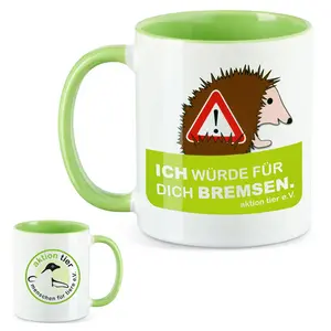 aktion tier Tasse – Motiv: "Igelschutz" – Farbe: "Hellgrün"