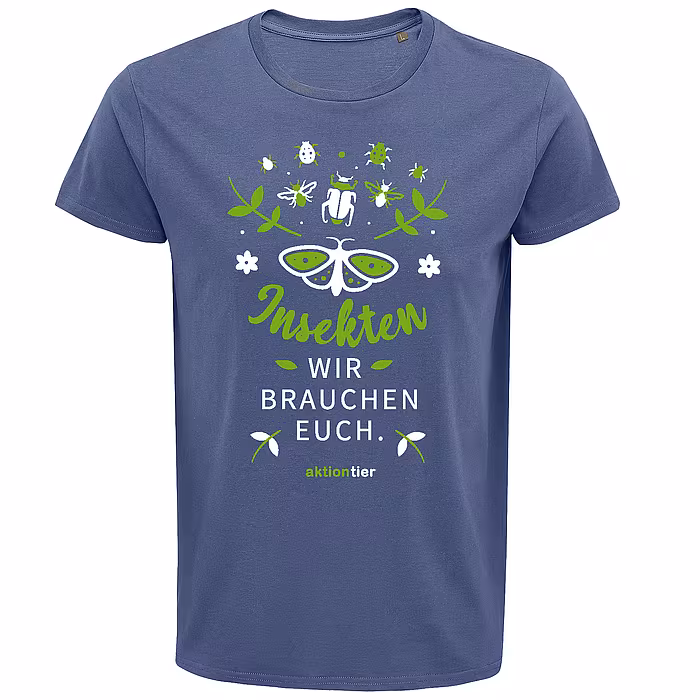 Unisex Rundhals T-Shirt – Motiv "Insekten wir brauchen euch" Schmetterling