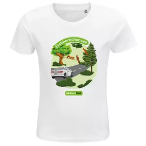 Kinder Rundhals-T-Shirt – Motiv "Eichhoernchenseil" – Farbe "White"(102)