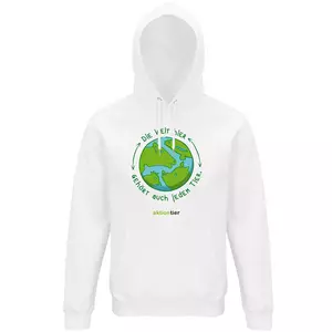 Sweatshirt mit Kapuze – Motiv "Weltkugel" – Farbe: White (102)