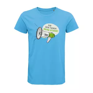 Herren Rundhals T-Shirt – Motiv "Megaphon" – Farbe "Aqua" (321)