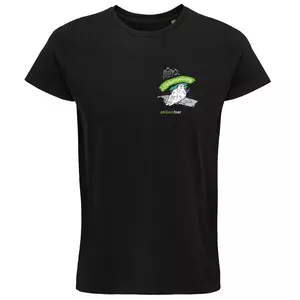 Herren Rundhals T-Shirt – Motiv "Taube" – Farbe: "deep-black-309"
