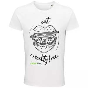 Herren Rundhals T-Shirt – Motiv "Eat Crueltyfree" – Farbe "White" (102)