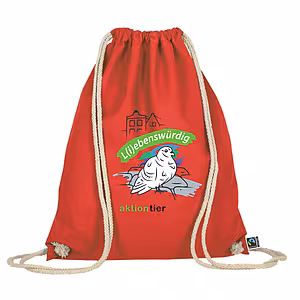 Turnbeutel – Motiv: "Taube " – Farbe: "Rot"