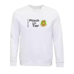 Sweatshirt Rundhals – Motiv "Plüsch statt Tier" – Farbe "White" (102) 
