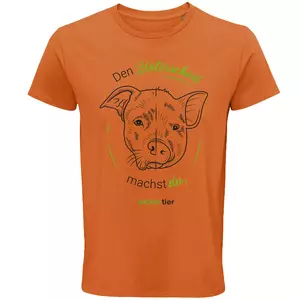 Herren Rundhals T-Shirt – Motiv "Den Unterschied machst du" – Farbe "Orange" (400)