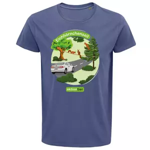 Herren Rundhals T-Shirt – Motiv "Eichhoernchenseil" – Farbe "Denim" (244)