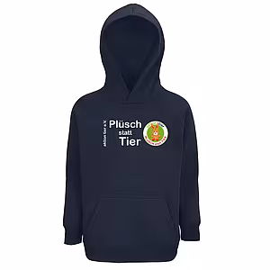 Kinder Hoodie - Motiv "Plüsch statt Tier", Farbe: French Navy