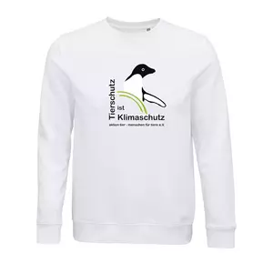 Sweatshirt Rundhals – Motiv "Tierschutz ist Klimaschutz" – Farbe "White" (102) 