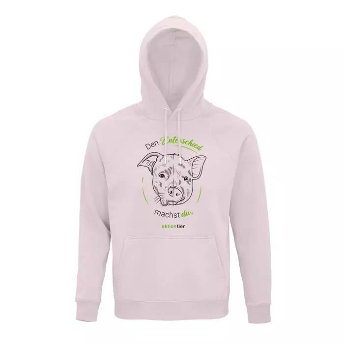 Sweatshirt mit Kapuze – Motiv "Den Unterschied machst du" – Farbe" Pale Pink" (141)