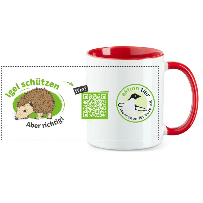 aktion tier Tasse – Motiv: "Igel schützen - Aber richtig" – Farbe: "Rot" aktion tier Tasse – Motiv: "Igel schützen - Aber richtig" – Farbe: "Rot"