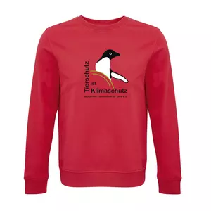 Sweatshirt Rundhals – Motiv "Tierschutz ist Klimaschutz" – Farbe "Rot" (145) 