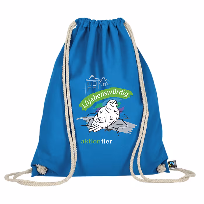 Turnbeutel – Motiv: "Taube " – Farbe: "Hellblau"