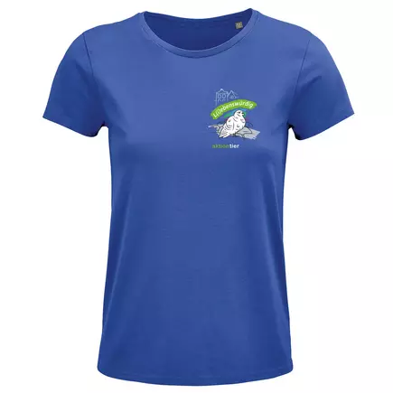 Damen Rundhals T-Shirt – Motiv "Taube" – Farbe: "royale-blue-241"