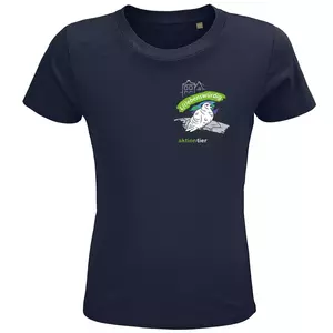 Kinder Rundhals T-Shirt – Motiv "Taube" – Farbe: "French Navy"