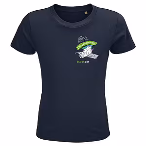 Kinder Rundhals T-Shirt - Motiv "Taube", Farbe: French Navy