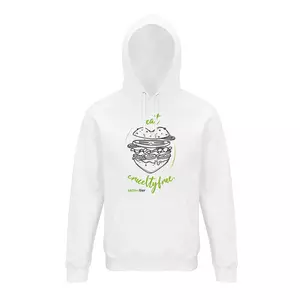 Sweatshirt mit Kapuze – Motiv Eat Cuueltyfree – Farbe "White" (102)