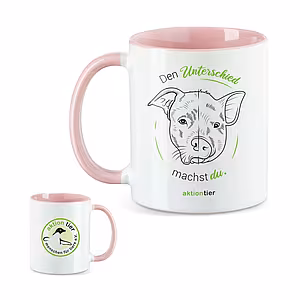 aktion tier Tasse – Motiv: "Den Unterschied machst du" – Farbe: "Rosa"