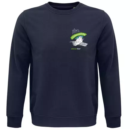Sweatshirt Rundhals – Motiv "Taube" – Farbe "french-navy" 