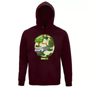 Sweatshirt mit Kapuze – Motiv "Eichhoernchenseil" – Farbe "Burgunder" (146)