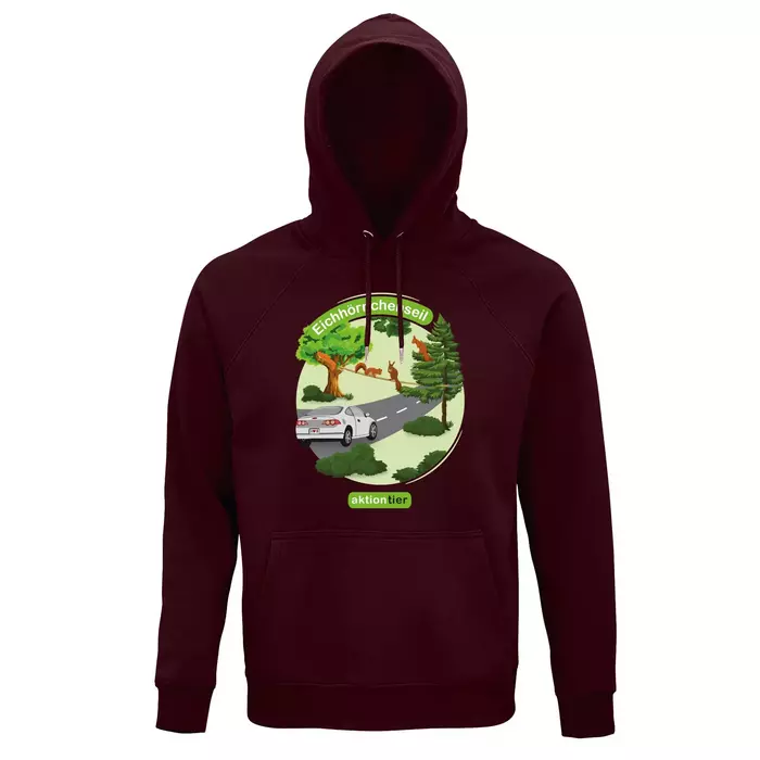 Sweatshirt mit Kapuze – Motiv "Eichhoernchenseil" – Farbe "Burdunder" (146) Sweatshirt mit Kapuze – Motiv "Eichhoernchenseil" – Farbe "Burgunder" (146)