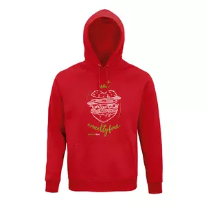 Sweatshirt mit Kapuze – Motiv Eat Crueltyfree – Farbe "Rot" (145)