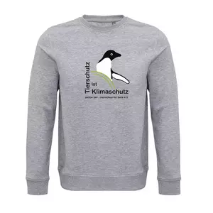 Sweatshirt Rundhals – Motiv "Tierschutz ist Klimaschutz" – Farbe "Grey Melange" (360) 