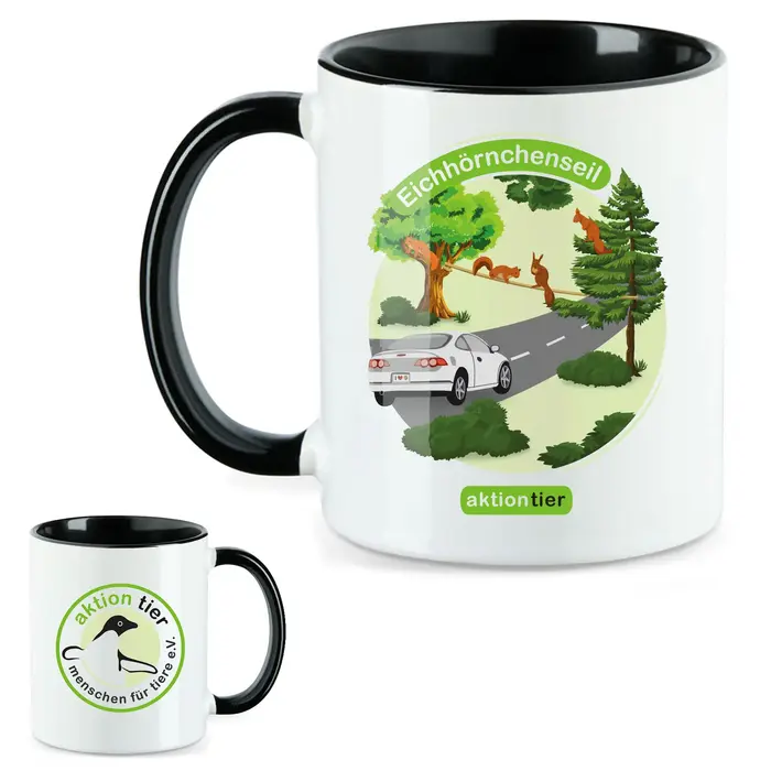 aktion tier Tasse – Motiv: "Eichhoernchenseil" – Farbe: "schwarz" aktion tier Tasse – Motiv: "Eichhoernchenseil" – Farbe: "schwarz"