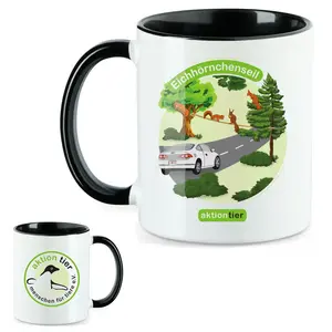 aktion tier Tasse – Motiv: "Eichhoernchenseil" – Farbe: "schwarz"