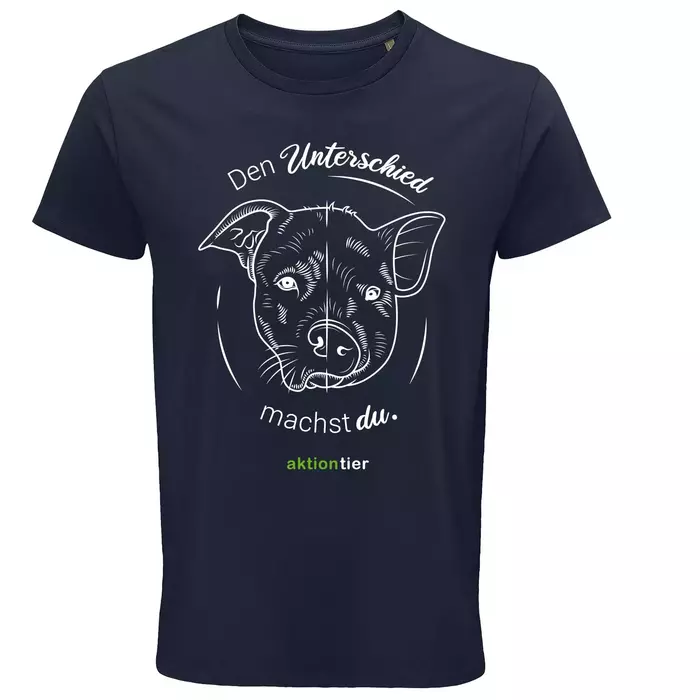 Herren Rundhals T-Shirt – Motiv "Den Unterschied machst du" – Farbe "French Navy" (319)