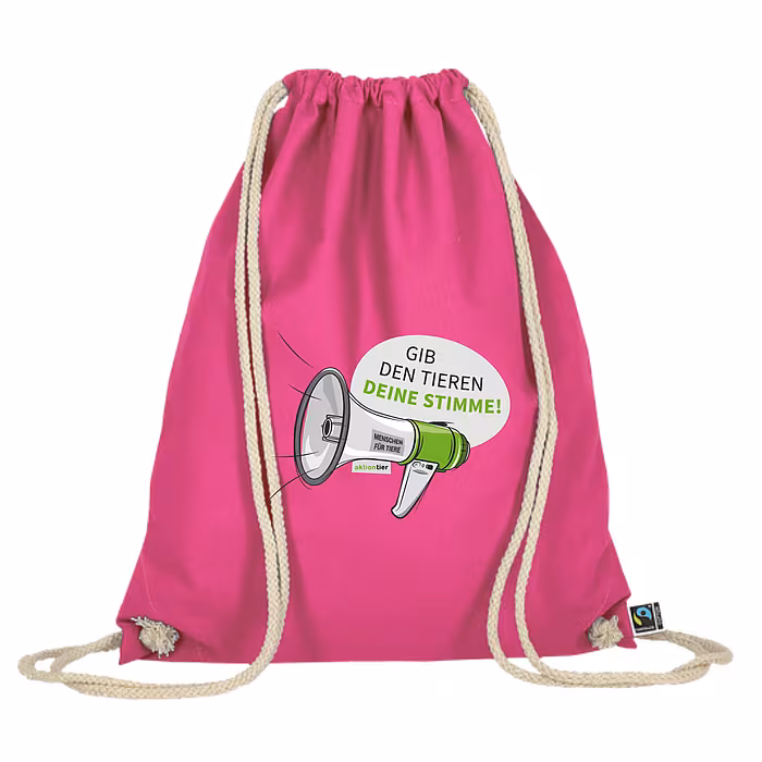 Turnbeutel – Motiv: "Megaphon" – Farbe: "Pink"