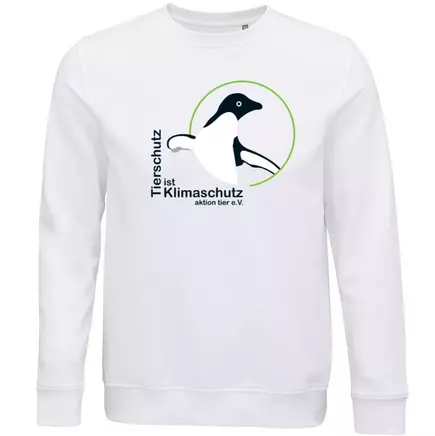 Sweatshirt Rundhals – Motiv "Tierschutz ist Klimaschutz" – Farbe "White" (102) 
