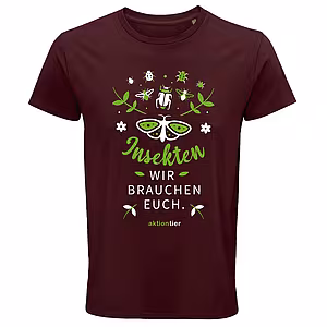 Unisex Rundhals T-Shirt – Motiv "Insekten wir brauchen euch" Schmetterling