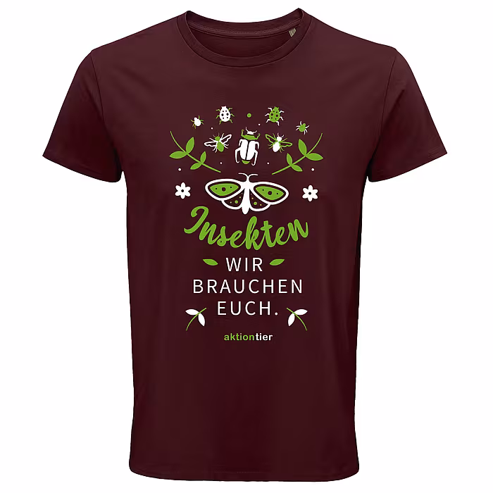 Unisex Rundhals T-Shirt – Motiv "Insekten wir brauchen euch" Schmetterling