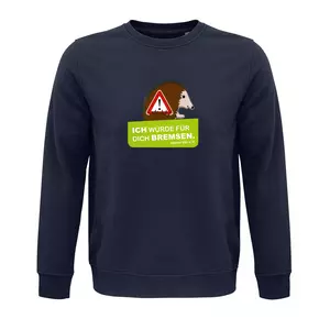 Sweatshirt Rundhals – Motiv "Igelschutz" – Farbe "French Navy" (319) 