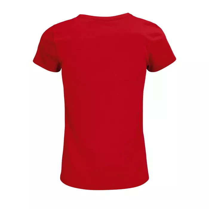 Damen Rundhals T-Shirt – Motiv "Plüsch statt Tier" – Farbe "Rot" (145) 