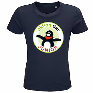 Kinder Rundhals T-Shirt - Motiv "Junior", Farbe: French Navy