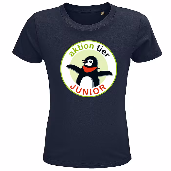 Kinder Rundhals T-Shirt - Motiv "Junior", Farbe: French Navy