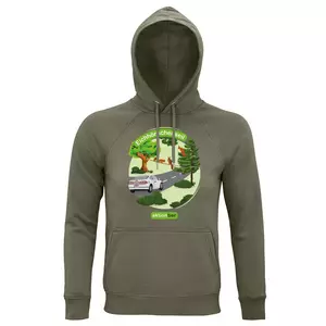 Sweatshirt mit Kapuze – Motiv "Eichhoernchenseil" – Farbe "Khaki" (268)