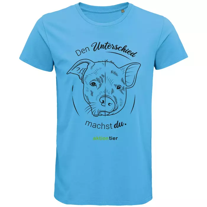 Herren Rundhals T-Shirt – Motiv "Den Unterschied machst du" – Farbe "Aqua" (321)